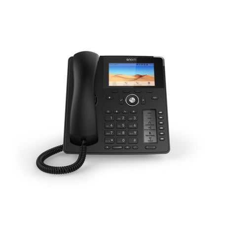 Snom D785 IP-Tischtelefon – Frontansicht mit 4,3-Zoll-Farbdisplay und SmartDisplay für Funktionstasten