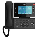 Snom D865 IP-Tischtelefon in Gunmetal-Optik – Frontansicht mit 5-Zoll-Farbdisplay und programmierbaren Funktionstasten